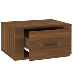 Berkfield Home Elegant Wall-mounted Bedside Cabinets 2 pcs Brown Oak 50x36x25 cm - Size: 50 x 36 x 25 cm - thumbnail 8