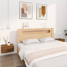 Berkfield Home Elegant Wall-mounted Bedside Cabinets 2 pcs Brown Oak 50x36x25 cm - Size: 50 x 36 x 25 cm - thumbnail 2