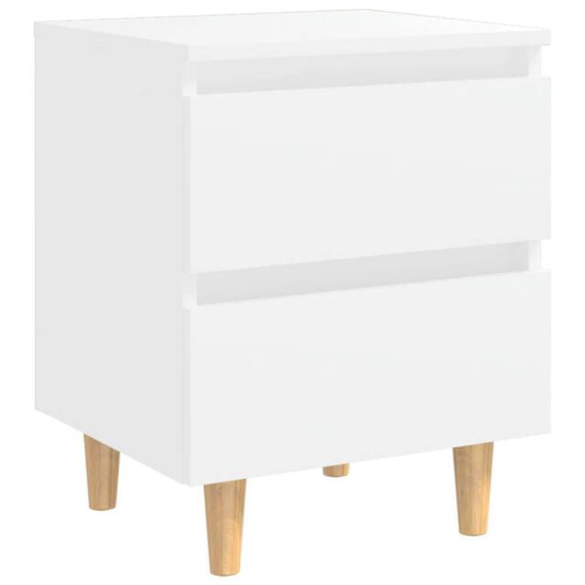 Berkfield Home Bed Cabinet with Solid Pinewood Legs White 40x35x50 cm - Size: 40 x 35 x 50 cm - image 1