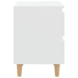 Berkfield Home Bed Cabinet with Solid Pinewood Legs White 40x35x50 cm - Size: 40 x 35 x 50 cm - thumbnail 4