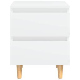 Berkfield Home Bed Cabinet with Solid Pinewood Legs White 40x35x50 cm - Size: 40 x 35 x 50 cm - thumbnail 3