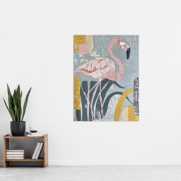 "Artery8 Flamingo Bird Pastel Colour Nature Design Wall Art Print in Pink - Size: W12"" x H16""" - thumbnail 4