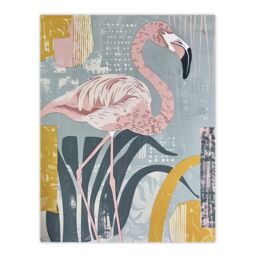 "Artery8 Flamingo Bird Pastel Colour Nature Design Wall Art Print in Pink - Size: W12"" x H16""" - thumbnail 1