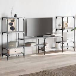 Berkfield Home TV Cabinet Grey Sonoma 206.5x28.5x95 cm Engineered Wood - thumbnail 1