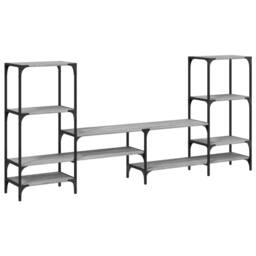 Berkfield Home TV Cabinet Grey Sonoma 206.5x28.5x95 cm Engineered Wood - thumbnail 3