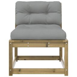 Berkfield Home Garden Sofas with Cushions 2pcs Impregnated Wood Pine in Brown - thumbnail 6