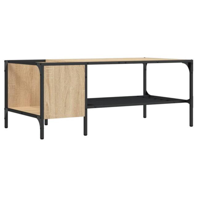 Berkfield Home Coffee Table with Rack Sonoma Oak 100x51x40 cm Engineered Wood in Light Oak - Size: 100 x 51 x 40 cm - image 1