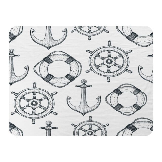 Benjamin Tate Design Anchor & Wheel Blanket in Natural - Size: 120 cm x 150 cm - image 1