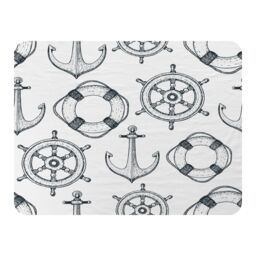 Benjamin Tate Design Anchor & Wheel Blanket in Natural - Size: 120 cm x 150 cm - thumbnail 1