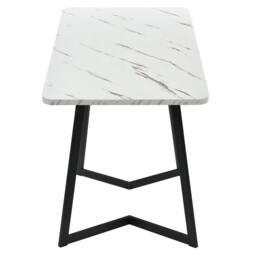 ERGOVEXA Rectangular Dining Table Marble Effect Table Top Kitchen Table in White - thumbnail 4