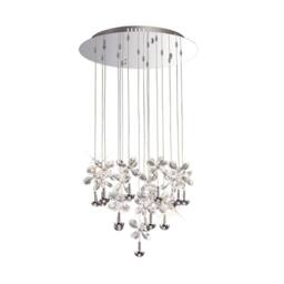 Netlighting Aviva Ceiling Cluster Pendant Round 16 Light 4000K LED Chrome Crystal in Grey - thumbnail 1