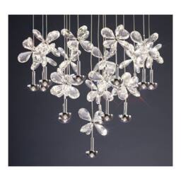 Netlighting Aviva Ceiling Cluster Pendant Round 16 Light 4000K LED Chrome Crystal in Grey - thumbnail 5
