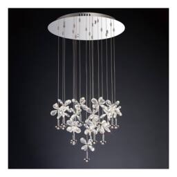 Netlighting Aviva Ceiling Cluster Pendant Round 16 Light 4000K LED Chrome Crystal in Grey - thumbnail 2