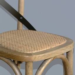 netfurniture Arlington Retro Wood Stool - Rattan Seat Pad Fully Assembled in Brown - thumbnail 4