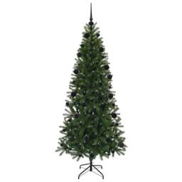 Berkfield Home Artificial Christmas Tree with 300 LEDs Green 210 cm PE & PVC - thumbnail 4