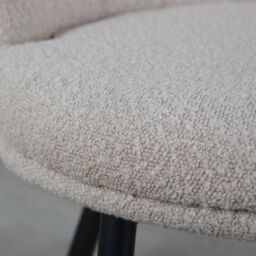 Home Garden Direct Mini Flora - Occasional Chair in Boucle Fabric - Floral-Designed Backrest in Beige - thumbnail 5