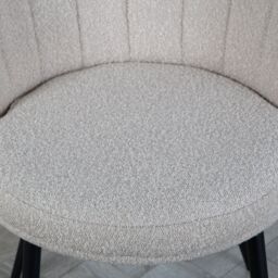 Home Garden Direct Mini Flora - Occasional Chair in Boucle Fabric - Floral-Designed Backrest in Beige - thumbnail 4