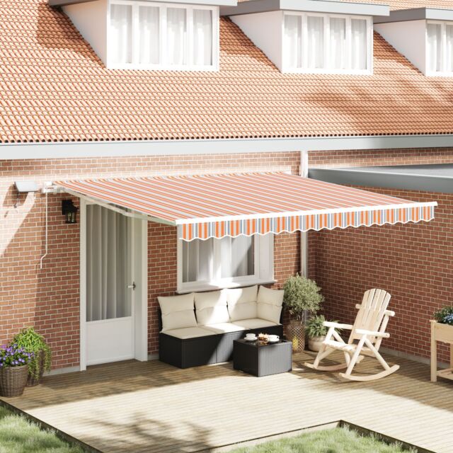 Berkfield Home Manual Retractable Awning with LED Multicolour Stripe 400x300 cm - image 1