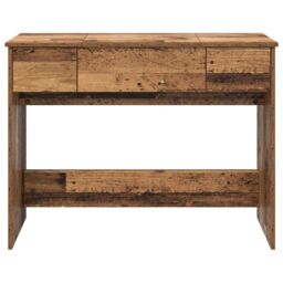 Berkfield Home Dressing Table with Mirror Old Wood 100x45x76 cm in Brown - Size: 100 x 45 x 76 cm - thumbnail 7
