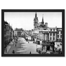 Artery8 Aberdeen Castle Street Scotland Vintage Photo Black White Artwork Framed Wall Art Print A4 - thumbnail 1