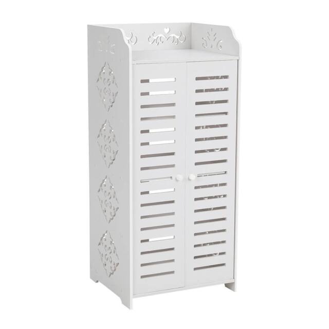 Dprodo PVC Wood Plastic Shoe Storage Cabinet in Off-White - Size: 1 Pack - image 1