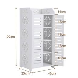 Dprodo PVC Wood Plastic Shoe Storage Cabinet in Off-White - Size: 1 Pack - thumbnail 3