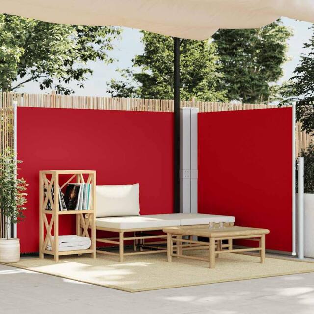 Berkfield Home Retractable Side Awning Red 140x600 cm in Wine - image 1