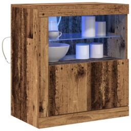 Berkfield Home Sideboard with LED Lights Old Wood 60, 5x37x67 cm in Brown - Size: 5 x 37 x 67 cm - thumbnail 3