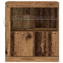 Berkfield Home Sideboard with LED Lights Old Wood 60, 5x37x67 cm in Brown - Size: 5 x 37 x 67 cm - thumbnail 5
