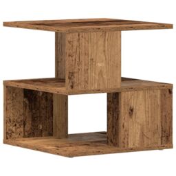 Berkfield Home Side Table Old Wood Wood 40x40x40 cm Storage End Table Square in Brown - Size: 40 x 40 x 40 cm - thumbnail 5