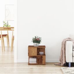 Berkfield Home Side Table Old Wood Wood 40x40x40 cm Storage End Table Square in Brown - Size: 40 x 40 x 40 cm - thumbnail 4