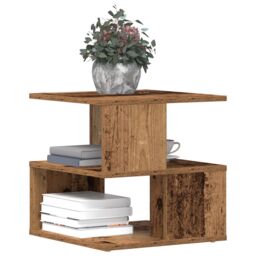 Berkfield Home Side Table Old Wood Wood 40x40x40 cm Storage End Table Square in Brown - Size: 40 x 40 x 40 cm - thumbnail 3