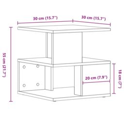 Berkfield Home Side Table Old Wood Wood 40x40x40 cm Storage End Table Square in Brown - Size: 40 x 40 x 40 cm - thumbnail 9