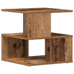Berkfield Home Side Table Old Wood Wood 40x40x40 cm Storage End Table Square in Brown - Size: 40 x 40 x 40 cm - thumbnail 2