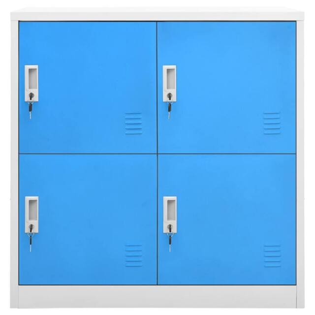 Berkfield Home Locker Cabinets 2 pcs Light Grey & Blue 90x45x92.5 cm Steel - image 1
