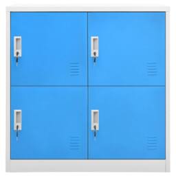 Berkfield Home Locker Cabinets 2 pcs Light Grey & Blue 90x45x92.5 cm Steel