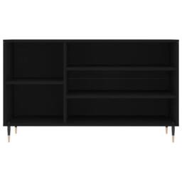 Berkfield Home Shoe Cabinet Black 102x36x60 cm Engineered Wood - Size: 102 x 36 x 60 cm - thumbnail 4