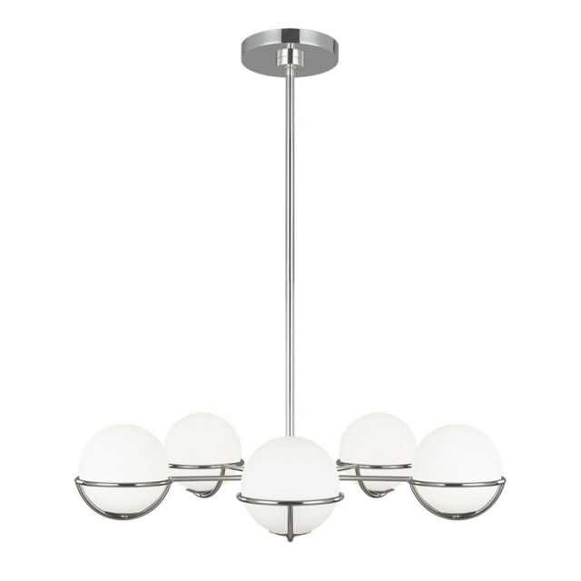 Loops 5 Bulb Chandelier LIght Highly Polished Nickel LED G9 3.5W in Metallics - image 1