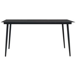 Berkfield Home 7 Piece Outdoor Dining Set Cotton Rope & Steel Black - thumbnail 3