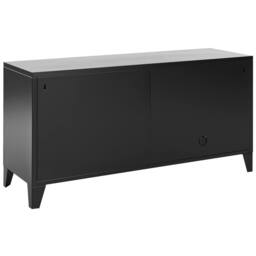 Wyld and Coco Black Steel Three Door Sideboard Adjustable Shelves Cable - thumbnail 5