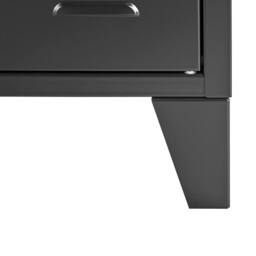 Wyld and Coco Black Steel Three Door Sideboard Adjustable Shelves Cable - thumbnail 7