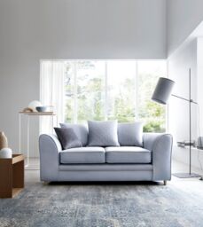 Abakus Direct Chicago Spill-Proof Velvet 2 Seater Sofa in Light Blue - thumbnail 1