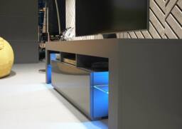 Creative Furniture Aria TV Unit 160cm - A Sleek & Functional Cabinet with Gloss Doors & LED Lights in Dark Grey - thumbnail 2