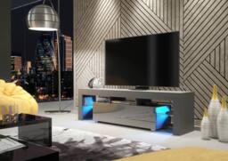 Creative Furniture Aria TV Unit 160cm - A Sleek & Functional Cabinet with Gloss Doors & LED Lights in Dark Grey - thumbnail 5