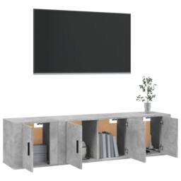 Berkfield Home Classic 3 Piece TV Cabinet Set Concrete Grey Engineered Wood - thumbnail 1