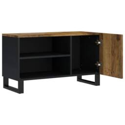 Berkfield Home TV Cabinet 80x33x46 cm Solid Wood Mango&Engineered Wood in Brown - Size: 80 x 33 x 46 cm - thumbnail 4