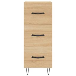 Berkfield Home Highboard Sonoma Oak 34.5x34x180 cm Engineered Wood in Light Tan - thumbnail 8