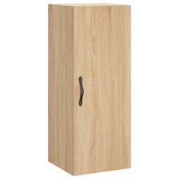 Berkfield Home Highboard Sonoma Oak 34.5x34x180 cm Engineered Wood in Light Tan - thumbnail 5