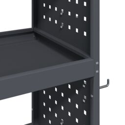 Berkfield Home Tool Trolley with Shelf with Wheel with Storage Manual Anthracite Medium Metal - thumbnail 8