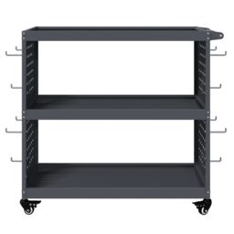 Berkfield Home Tool Trolley with Shelf with Wheel with Storage Manual Anthracite Medium Metal - thumbnail 5